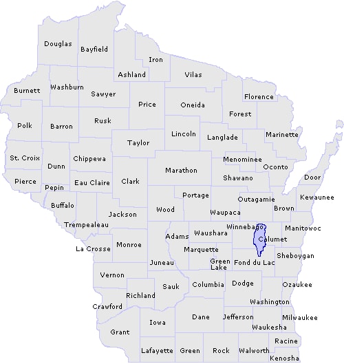 Wisconsin county map showing Arctic Wolf Towing service areas